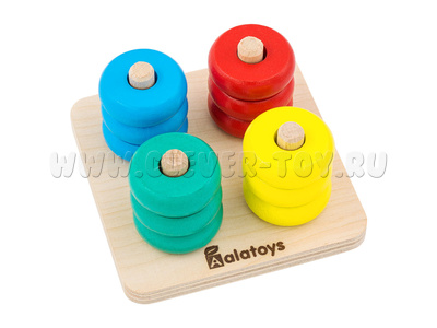 Пирамидка деревянная логическая (12 деталей, основание) Пирамидка деревянная логическая (12 деталей, основание)