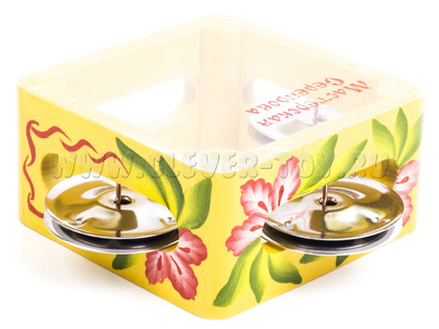 Бубен из массива березы с натяжкой, D 10 см (с росписью) Бубен из массива березы с натяжкой, D 10 см (с росписью)