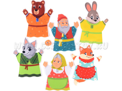 Театр на руку "Колобок" фетр (7 деталей) Театр на руку "Колобок" фетр (7 деталей)